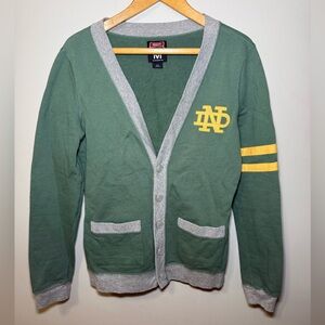 Notre Dame Women’s Collegiate Varsity Green Cardigan | M